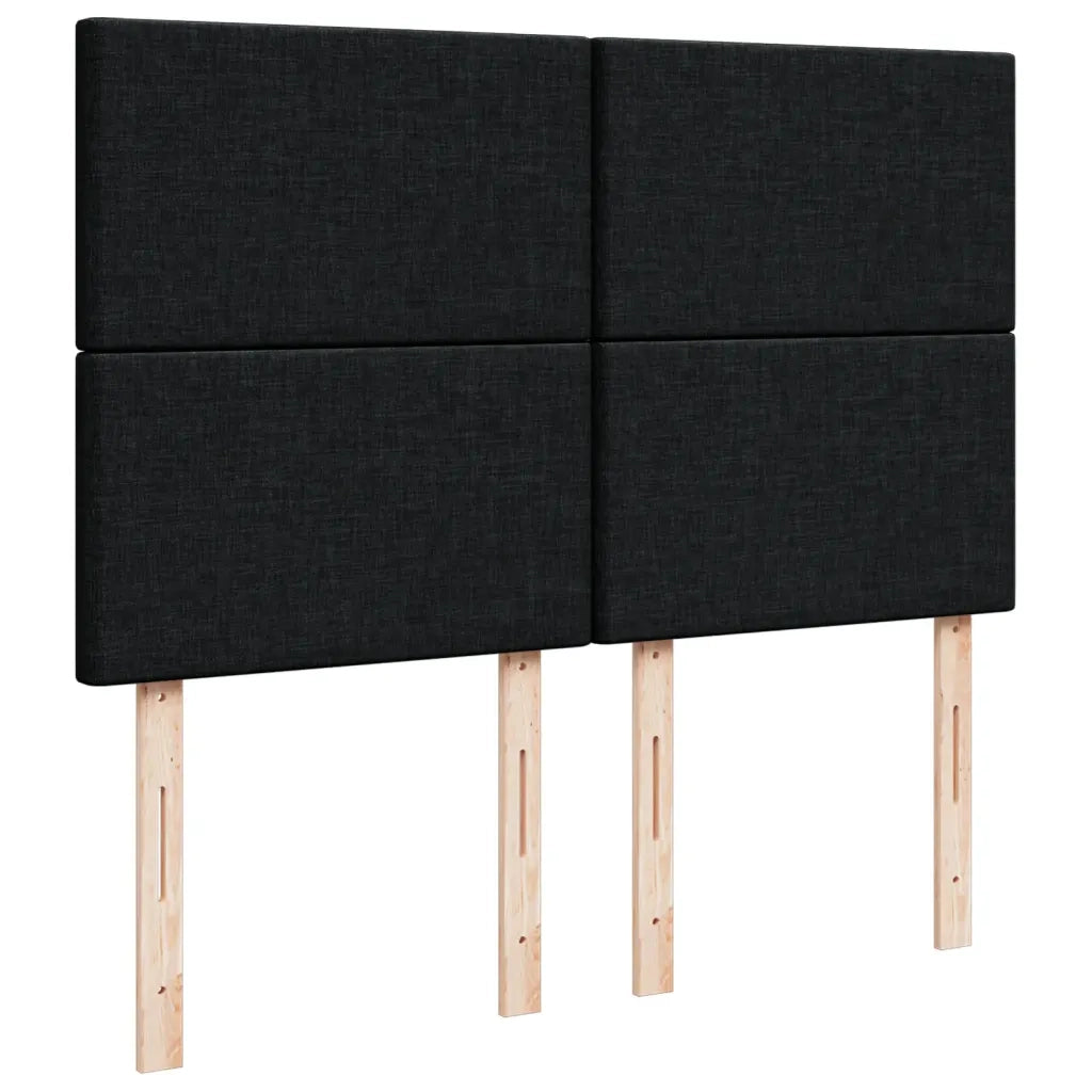 Giroletto a Molle con Materasso Nero 140x200 cm in Tessuto