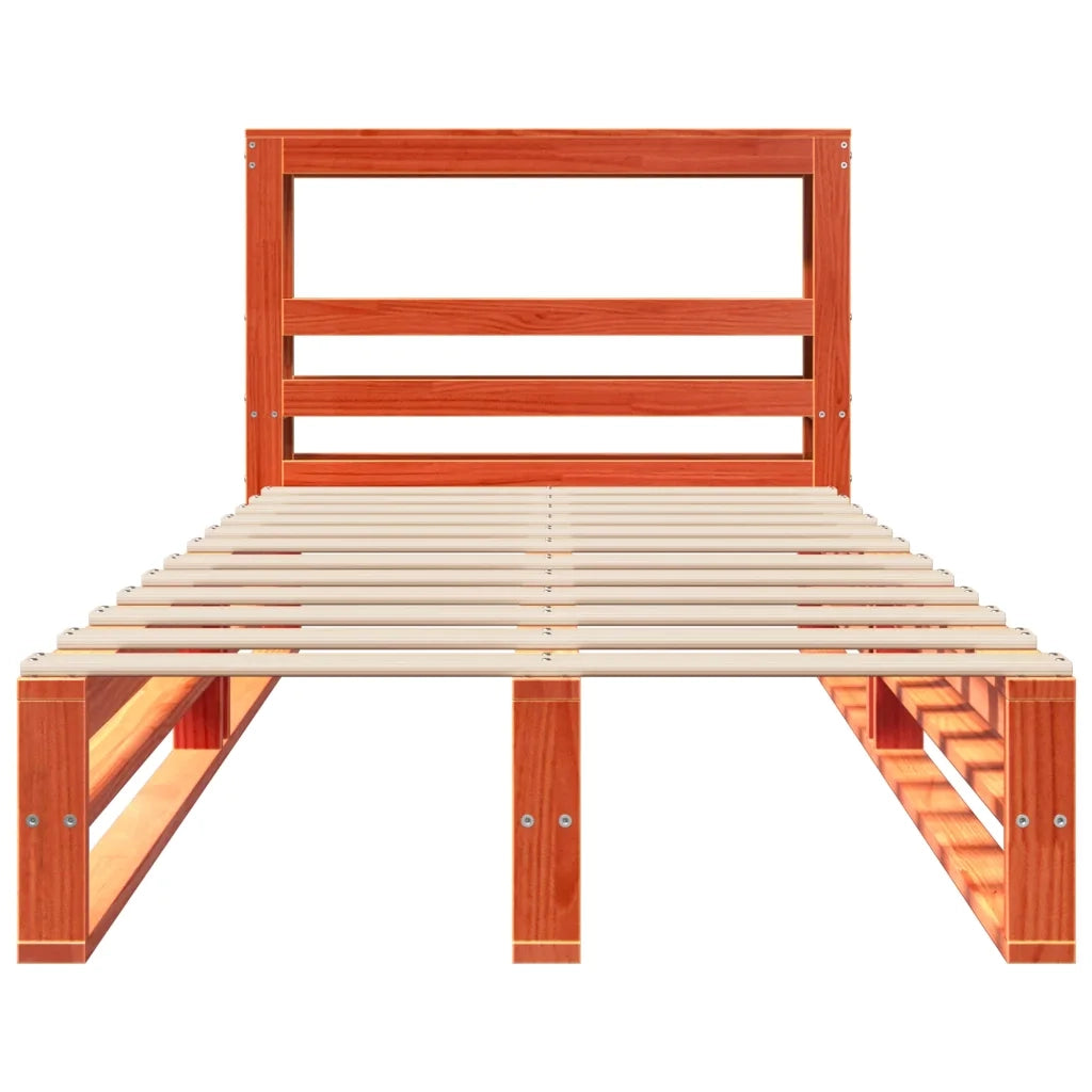 Letto senza Materasso Marrone Cera 100x200 cm in Legno di Pino 3306491