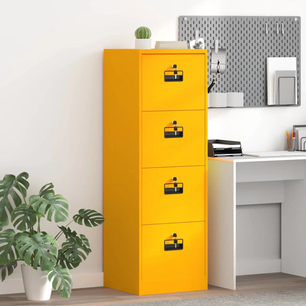 Armadio per File con cassetto Giallo senape 45,5 x 42 x 139 cm