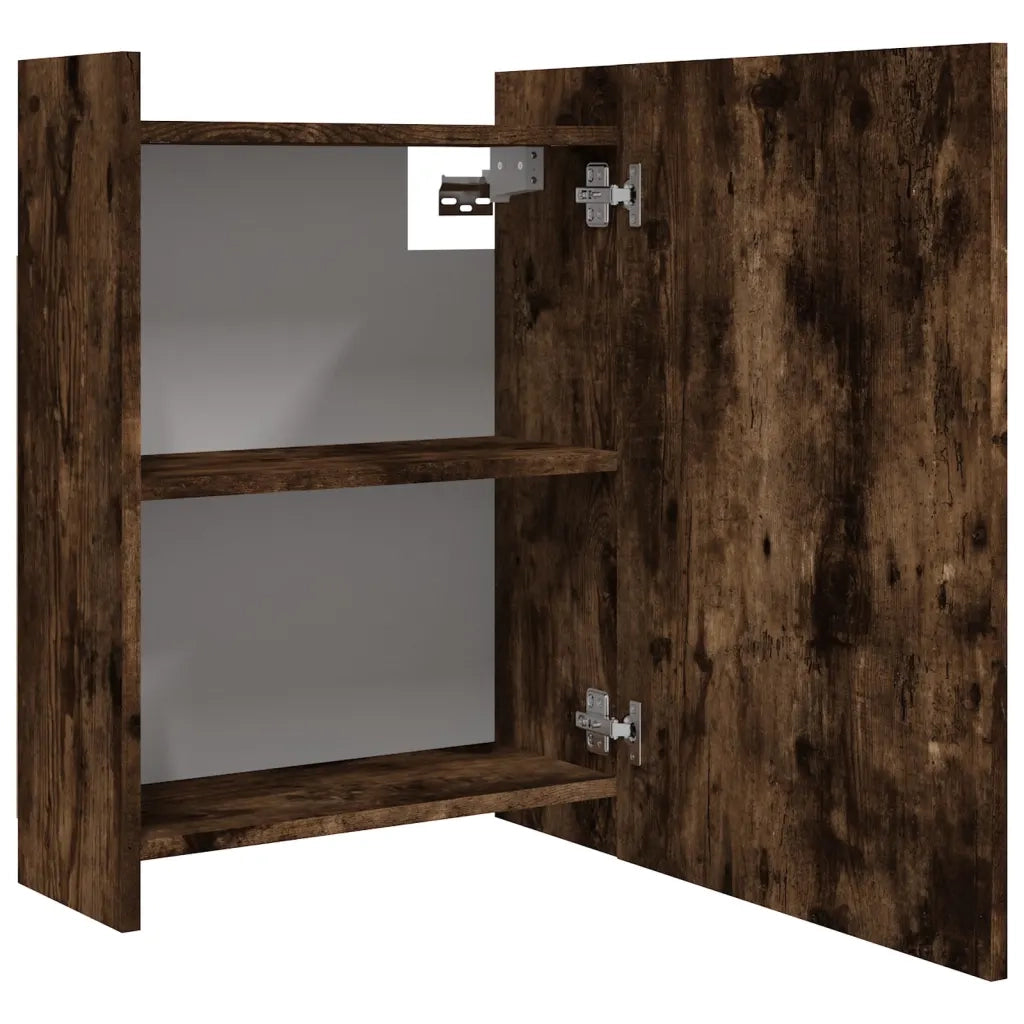 Mobile da Bagno | Armadio da bagno con Specchio Rovere Fumo 62,5x20,5x64 cm Legno