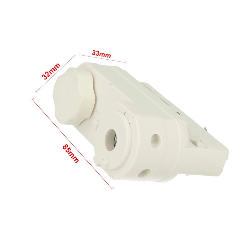 Sistema Illuminazione Binario Trifase Bianco, Binario Connettori Giunti Accessori (Testa Alimentazione Del Faro)