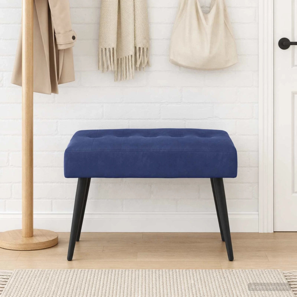 Panchina con bottoni imbottiti Blu Polizia 60 x 40 x 45 cm 42038513