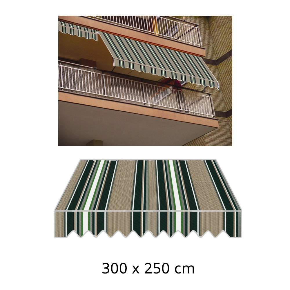 Tenda da Sole a Caduta 3x2,5m Tessuto in Poliestere Disegno P6002