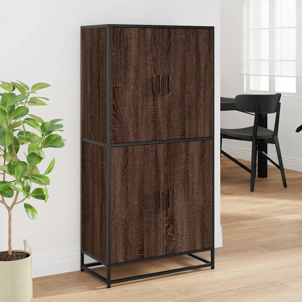 Credenza Rovere Marrone 68x35x139 cm in Truciolato
