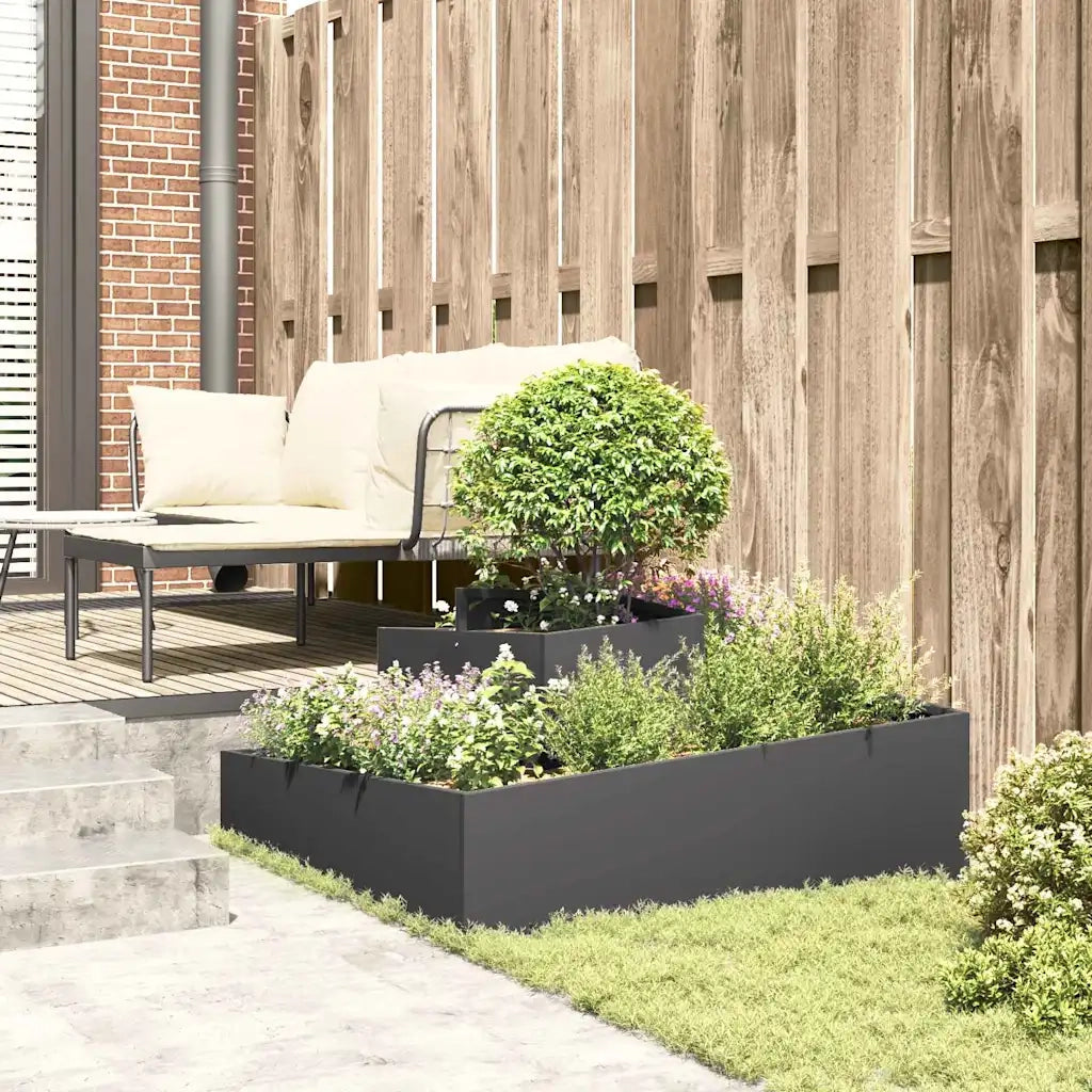 Fioriere | Cassetta per fiori | Vaso da giardino Nero 100 x 100 x 50 cm