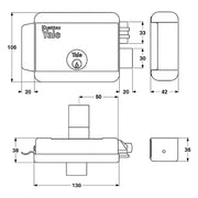 SERRATURA ELETTRICA DA APPLICARE PER CANCELLI ART. 68080 Dx - E 50  - YALE