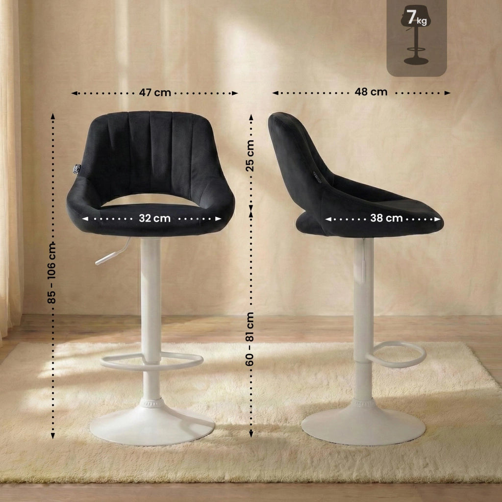 Set di 2 sgabelli da bar Milet Velvet L 6