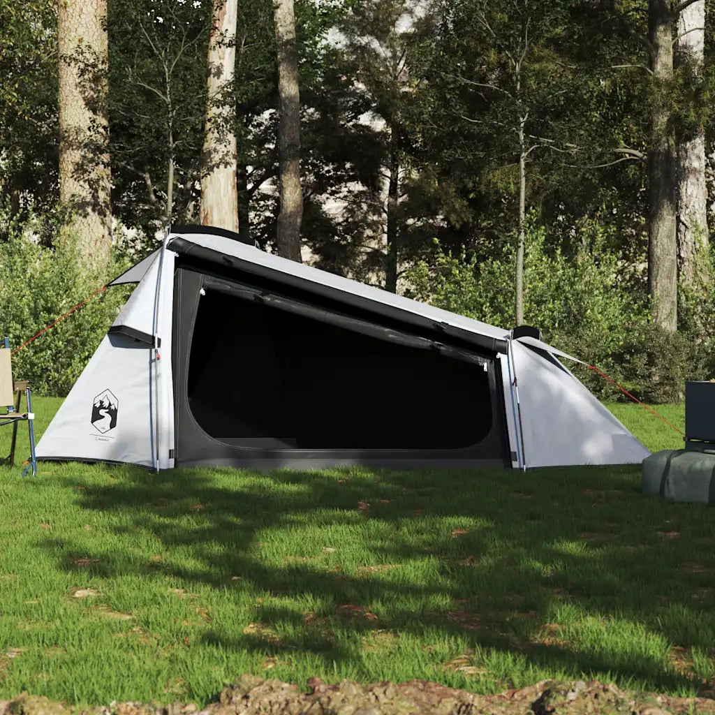 Tenda Campeggio a Tunnel 2 Persone-Tenda per Escursionismo Bianca Tessuto Impermeabile 202544