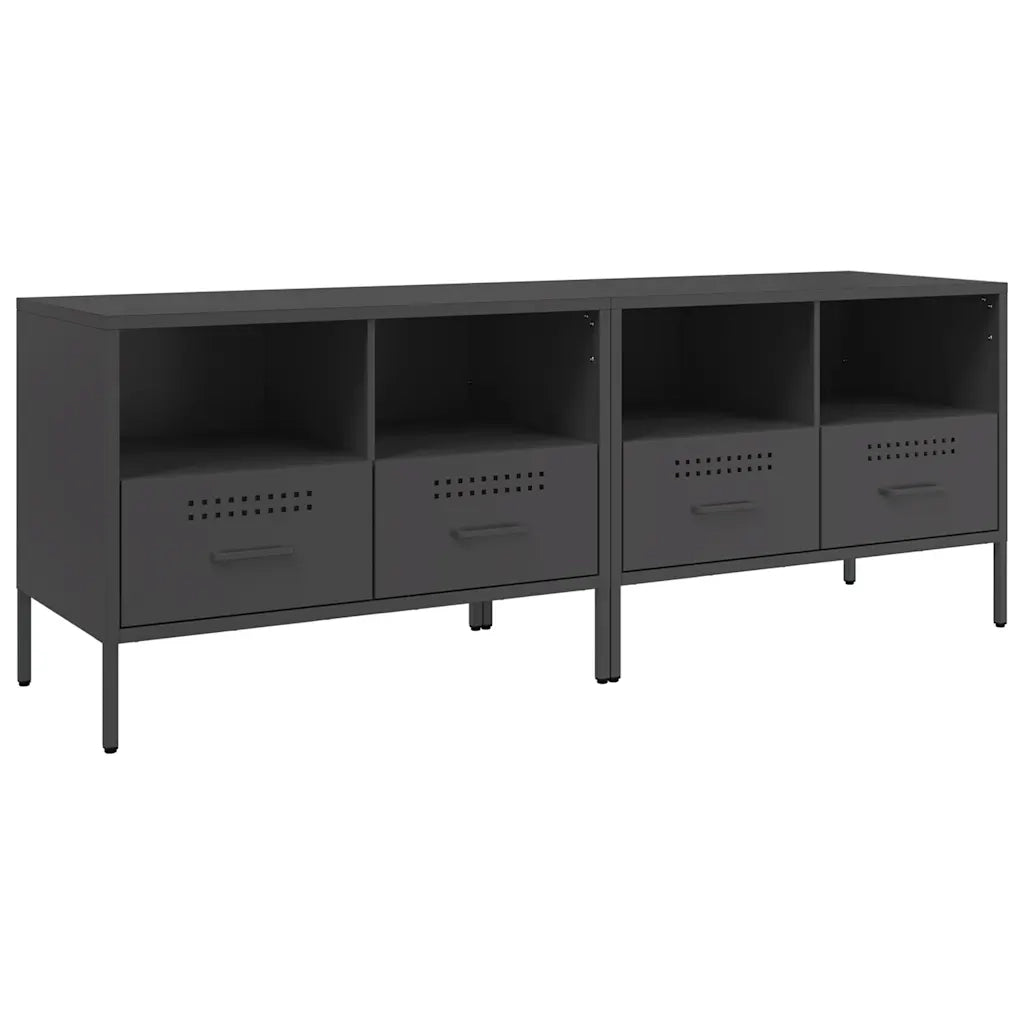 Mobili TV 2pz Neri 68x39x50,5 cm in Acciaio