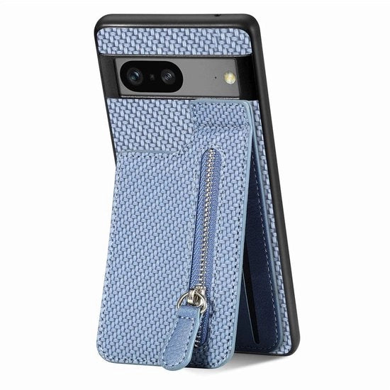 Custodia in pelle pieghevole per iPhone 16e - con carte di credito - borsello con chiusura a zip - resistente agli urti - chiusura magnetica - forma slanciata adattabile