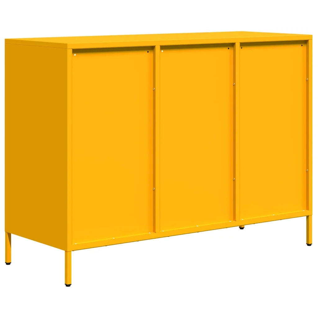 Credenza Giallo Senape 101,5x39x73,5 cm Acciaio Laminato Freddo 851265