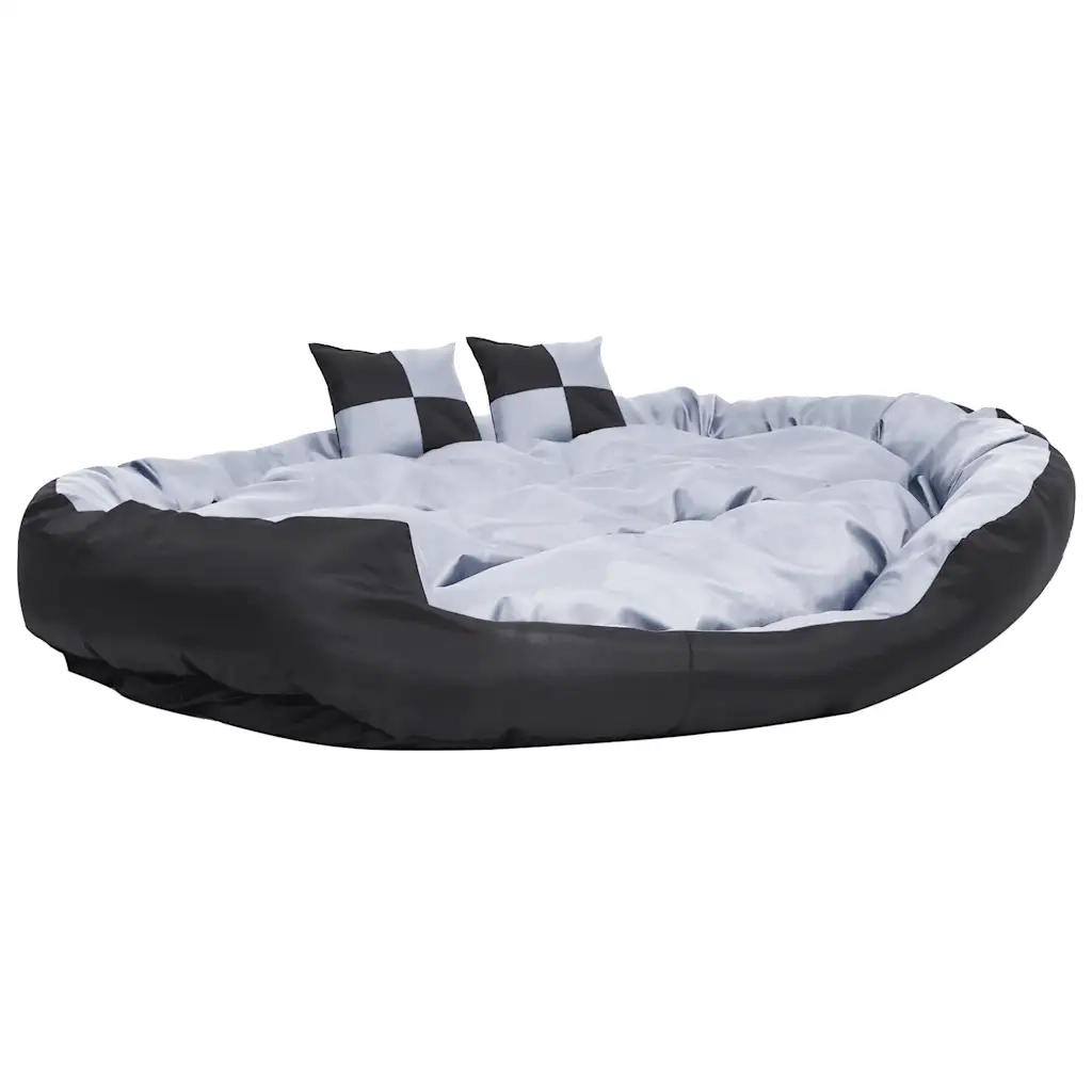 Cuscino per Cani Reversibile Lavabile Grigio Nero 150x120x25 cm CFW8645148