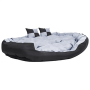 Cuscino per Cani Reversibile Lavabile Grigio Nero 150x120x25 cm CFW8645148