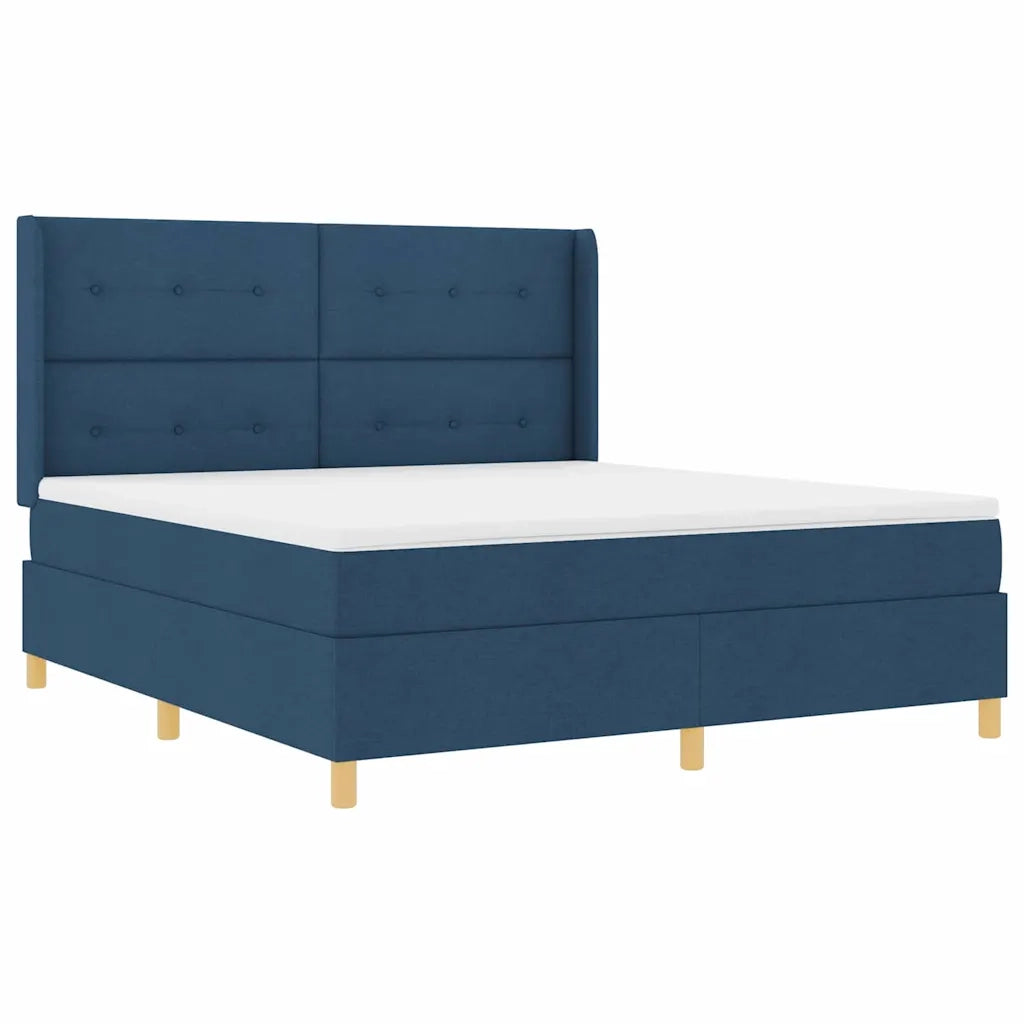 Letto a molle con strisce LED Blu 180 x 200 cm Tessuto 3343713