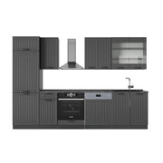 Cucina componibile Fame-Line Grigio scuro/Antracite 300 cm senza piano di lavoro Vicco