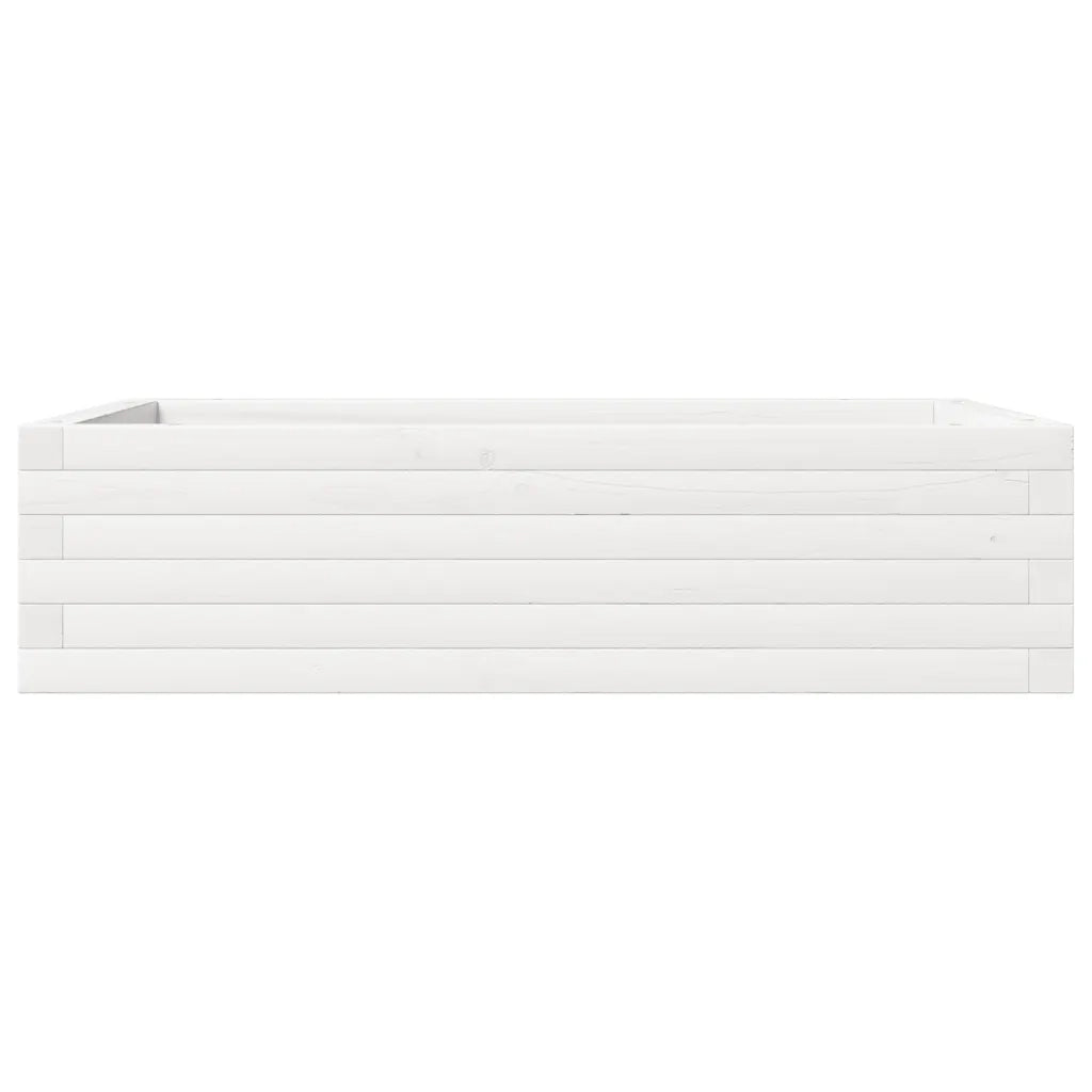Fioriera da Giardino Bianca 90x60x23 cm Legno Massello di Pino