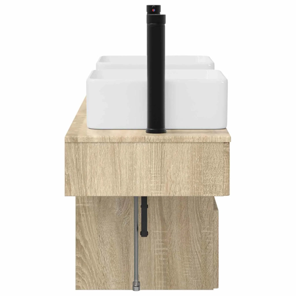 Set di mobili per il bagno 3 pz Rovere Sonoma 3405599