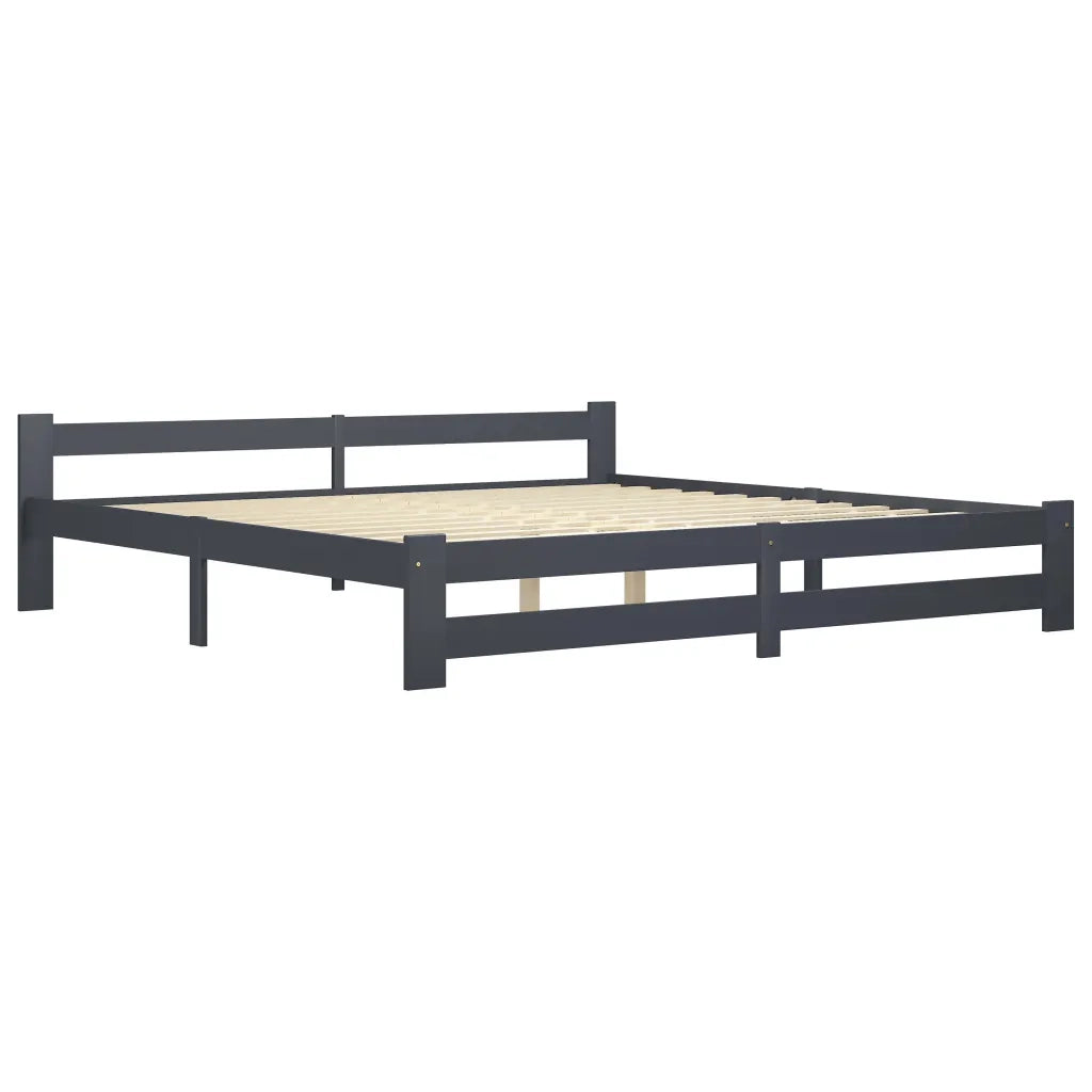 Giroletto senza Materasso Grigio Scuro 200x200 cm Legno Pino