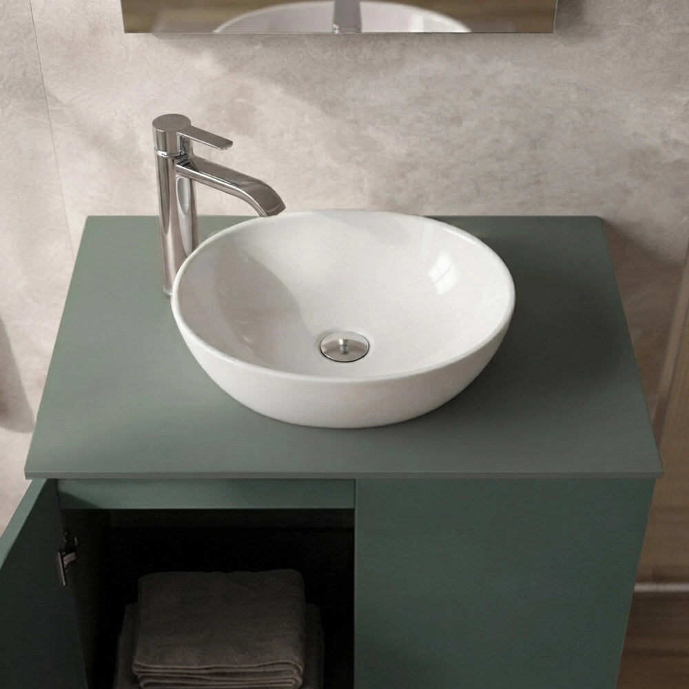 Mobile bagno sospeso 70 cm verde portalavabo due ante Tierra