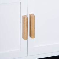 Mobiletto da Cucina con Ruote Portabottiglie e Porta bicchieri in Bambù 76x40x88 cm