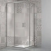 Box doccia angolare con ante scorrevoli profilo cromato 4 millimetri acidato serigrafato *** misure 70x100x190h cm re...