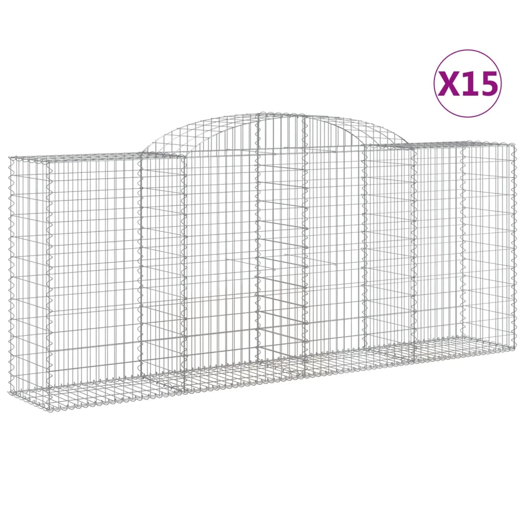 Cesti Gabbioni ad Arco 15 pz 300x50x120/140 cm Ferro Zincatocod mxl 124073