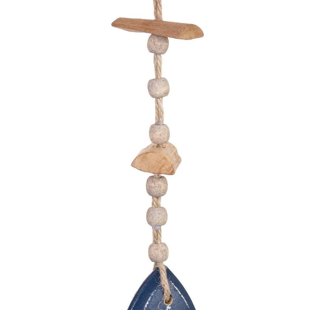 Campanello a vento in legno blu 6x2x40h cm