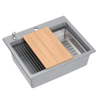 Lavello In Granito Kurt 110 Workstation Grey Metallic