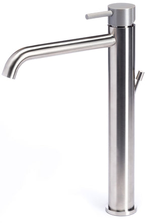 Rubinetto Miscelatore Monocomando Lavabo Alto in Acciaio Inox Maniglia Roccia