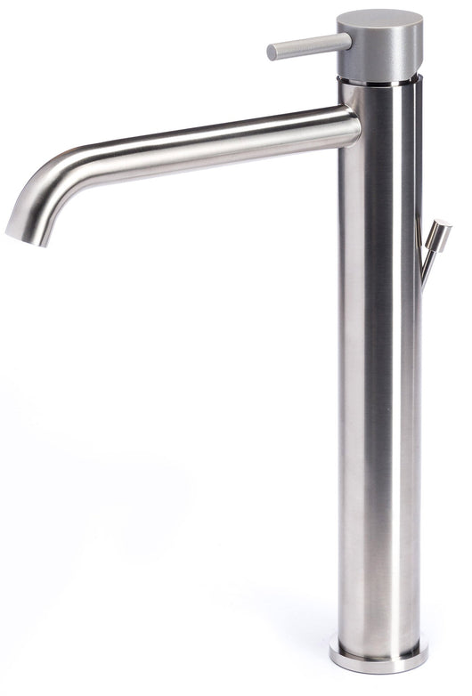 Rubinetto Miscelatore Monocomando Lavabo Alto in Acciaio Inox Maniglia Roccia