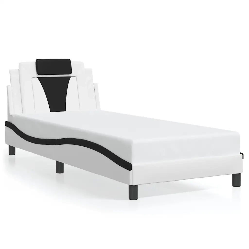 Giroletto Viana senza Materasso Nero e Bianco 90x190 cm in Similpelle 3208067