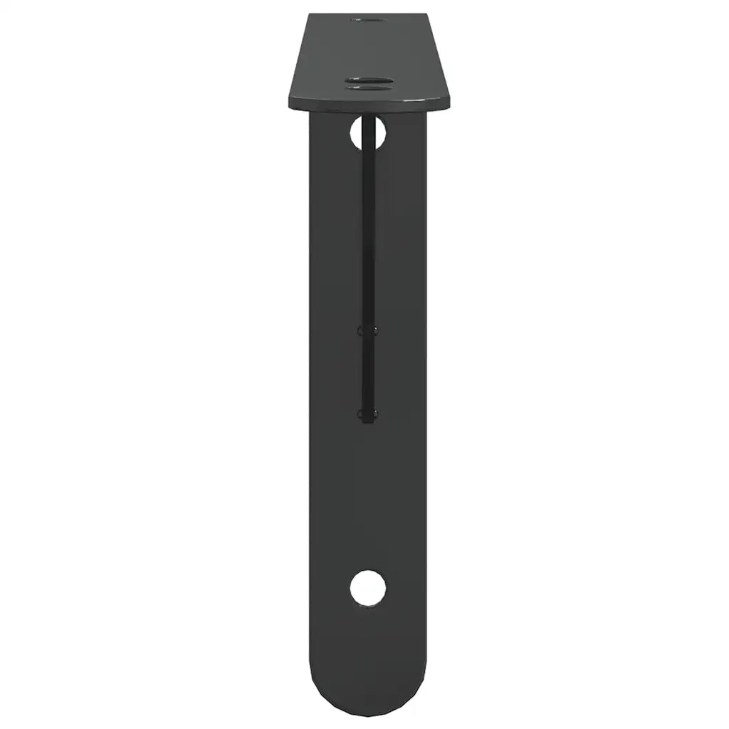 Staffe per Mensola 4 pz 23,5x2,5x15,5 cm in Acciaio Inox Nero