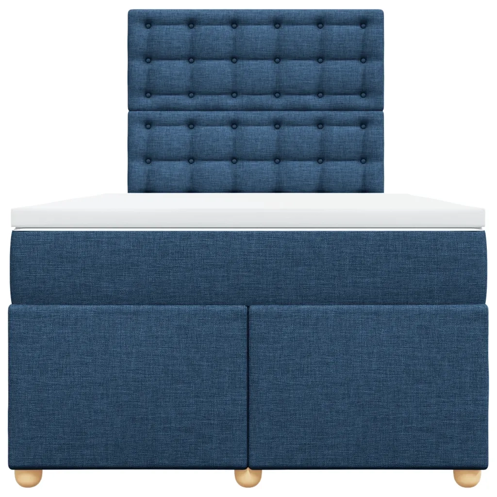 Giroletto a Molle con Materasso Blu 120x190 cm in Tessuto