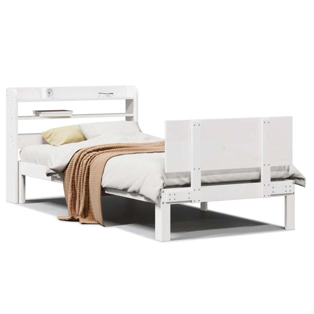 Giroletto con Testiera senza Materasso-Struttura Letto Bianco 100x200 cm 290877