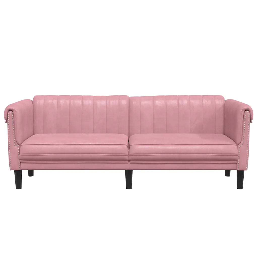 Divano a 3 Posti Rosa in Velluto 372588