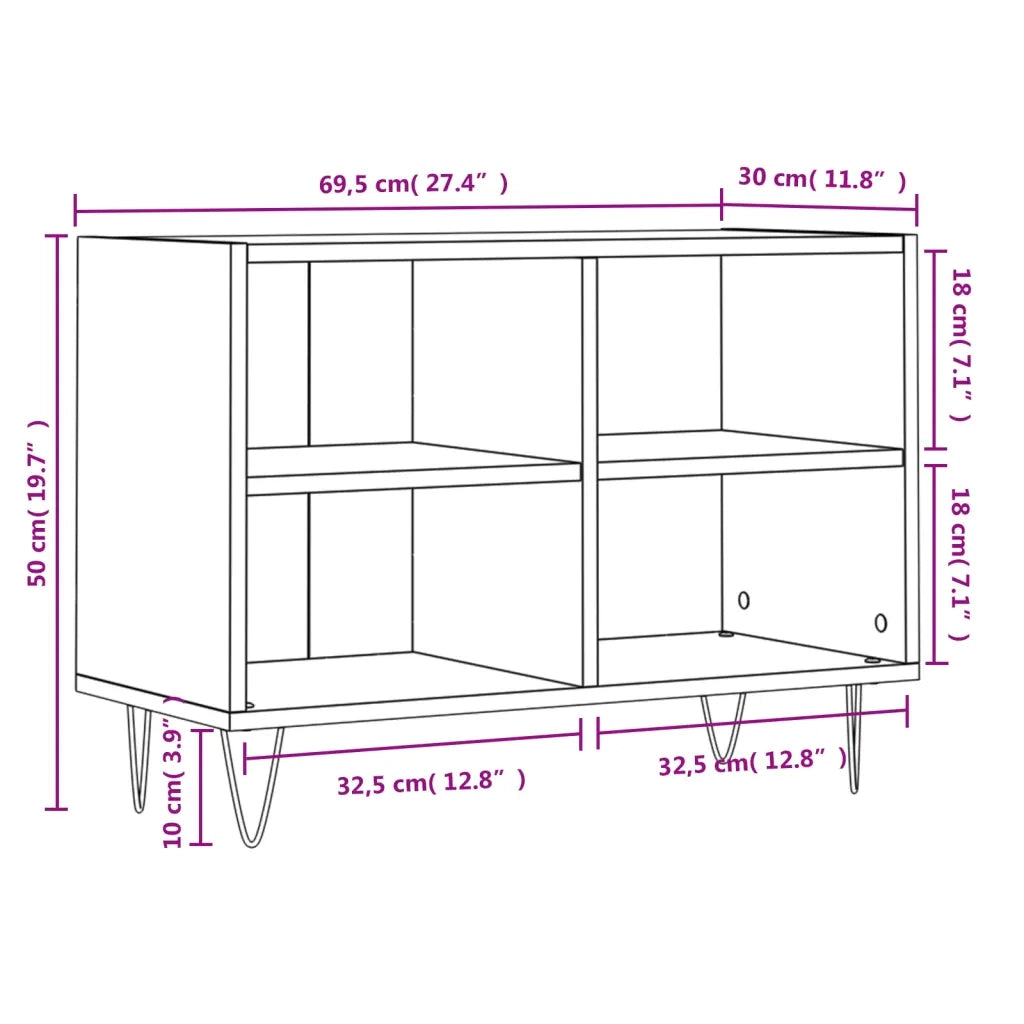 Mobile Porta TV Nero 69,5x30x50 cm in Legno Multistrato 826965