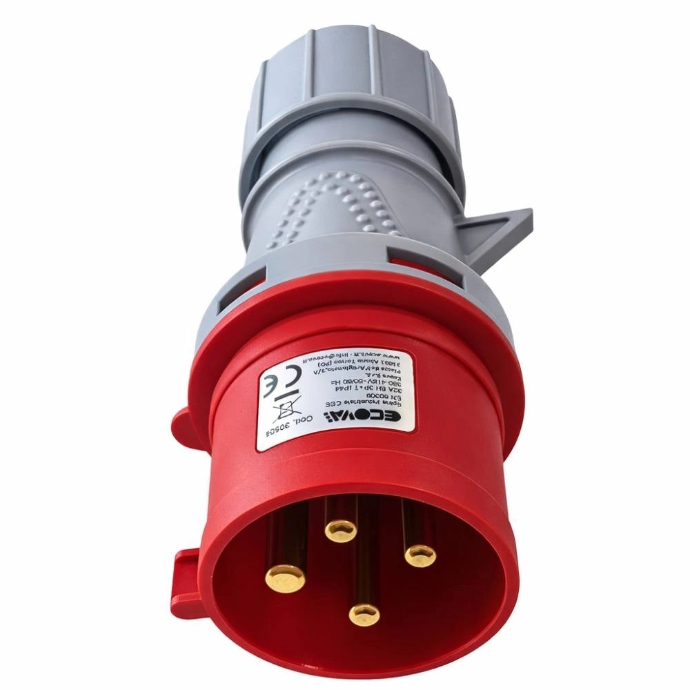 Spina industriale ecova trifase 380v 3p+t ip44 resistente e sicura *** ampere 32 ampere, confezione 1