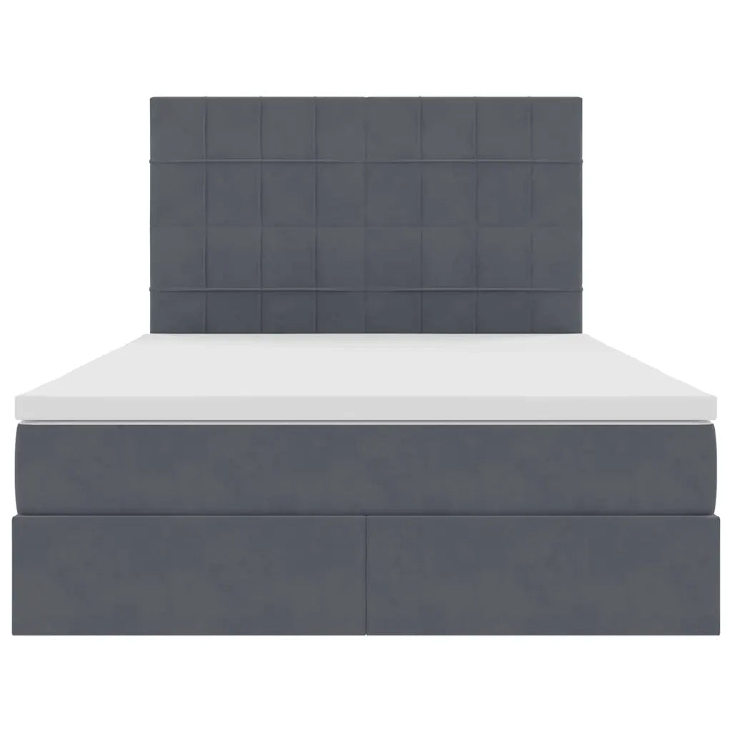 Letto con contenitore LED e materasso Grigio Scuro 140 x 200 cm