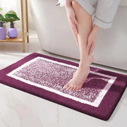 Matte da bagno in microfibra 50x75 cm, con superficie antiscivolo, lavabile a macchina, assorbente per docce, copertura per pavimento in materiale duraturo colore viola