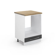 Mobile per forno da incasso Fame-Line Antracite lucido/Bianco 60 cm, PL Rovere Vicco