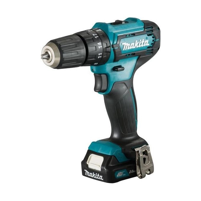 Makita HP333DSAX1 CXT Trapano Avvitatore a Percussione 12V 30 Nm 1700 rpm 2 Batterie 2.0Ah 74 Accessori colore Nero Blu