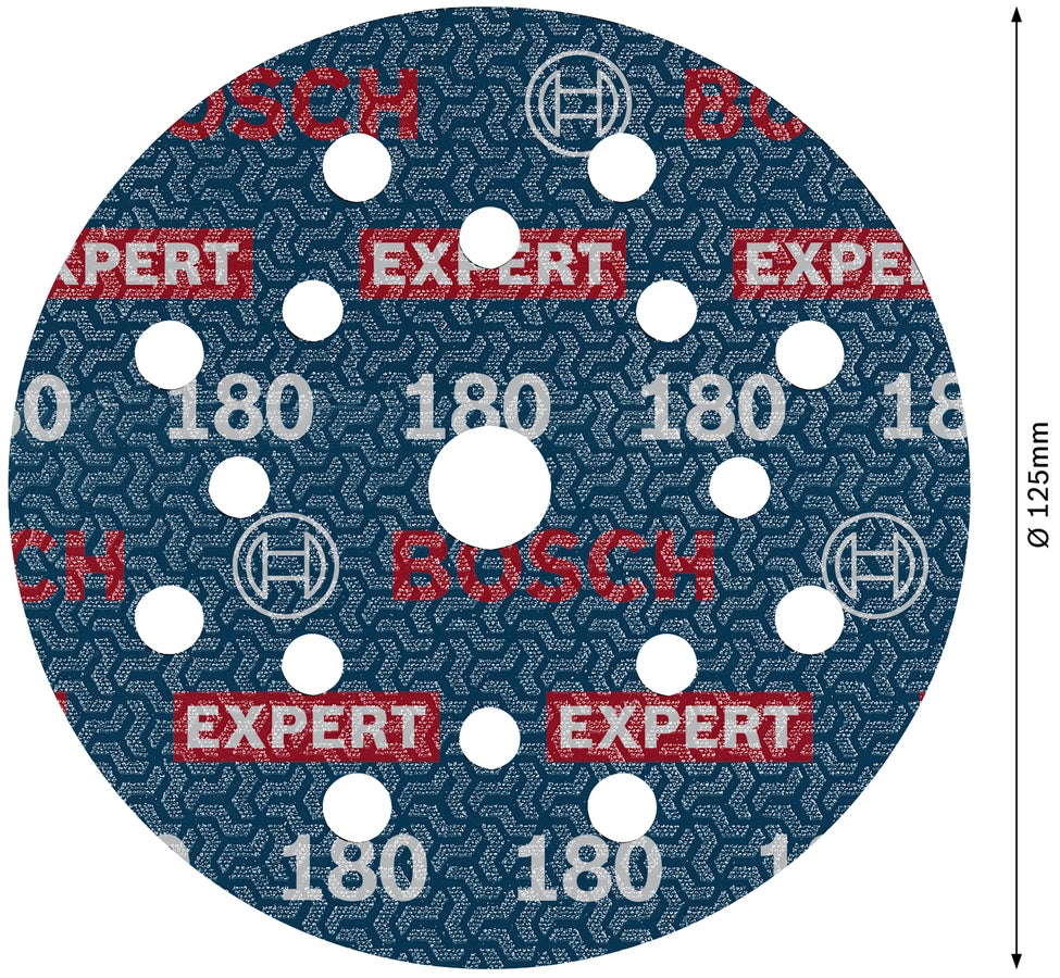 Bosch Expert O780 – Dischi abrasivi grana 180 D.125mm, 50 pezzi
