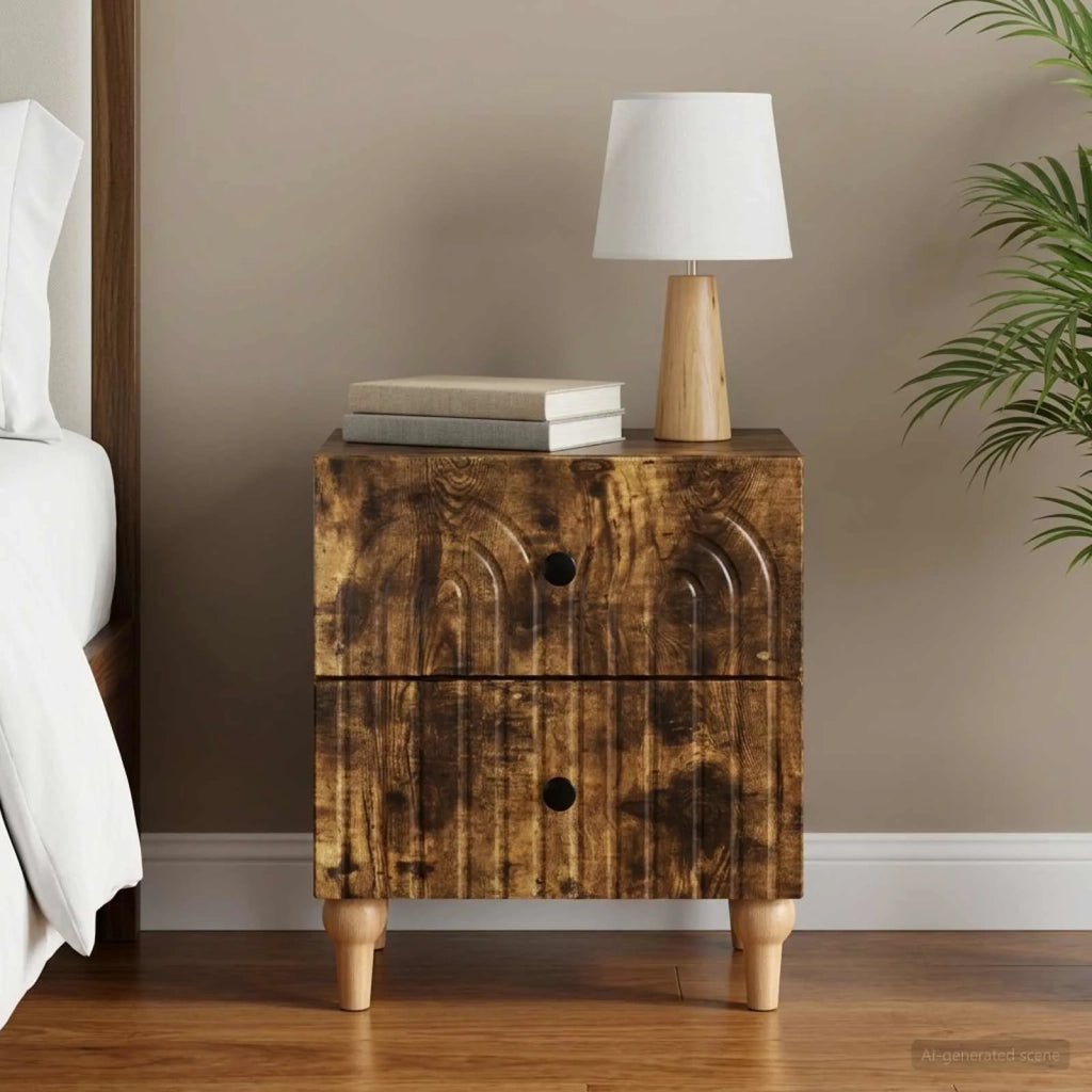 Armadio da Notte con cassetto Rovere Fumo 43 x 34,5 x 48 cm 894075