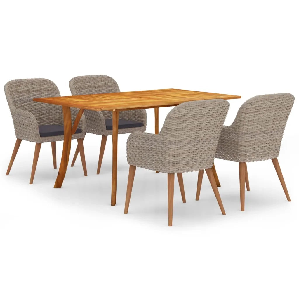 Set Mobili da Pranzo per Giardino 5 pz Marrone 3072155