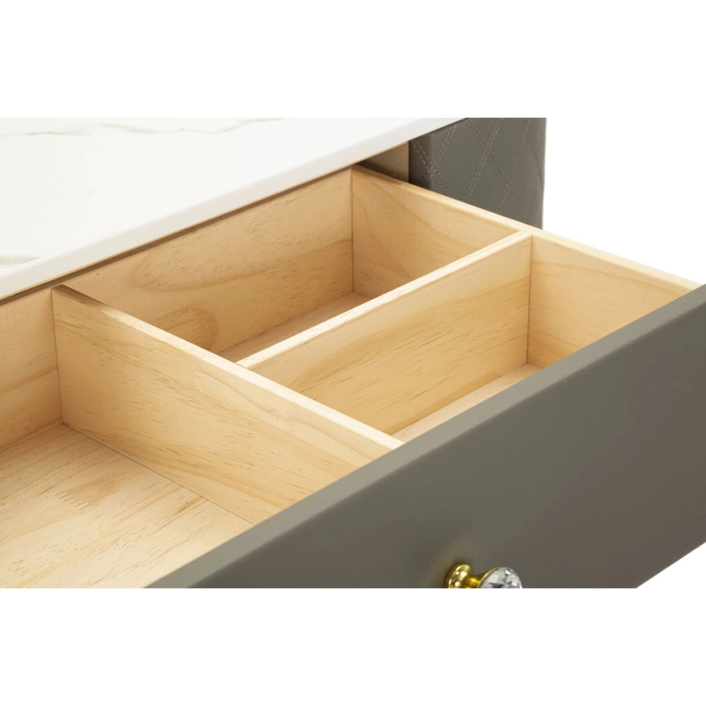 Consolle Trucco VKH20, Grigio, Legno, 120x40x75 cm