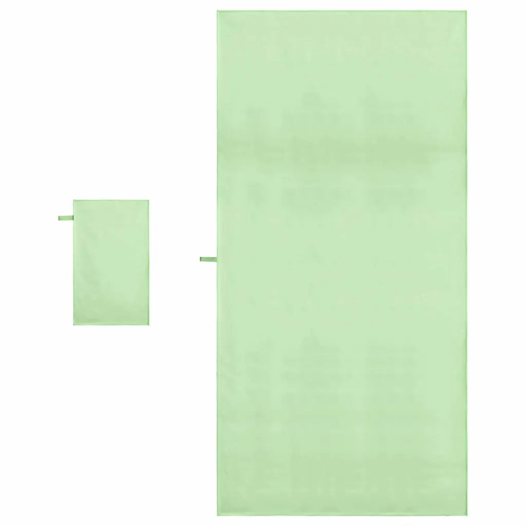 Set di Asciugamani Sportivi 2 pcs Verde Tessuto