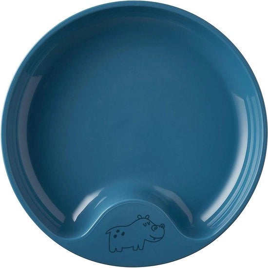 Tavolo da apprendimento per bambini - piatto per bambini - set di piatti per bambini - resistente alla lavastoviglie e BPA libero - colore blu scuro
