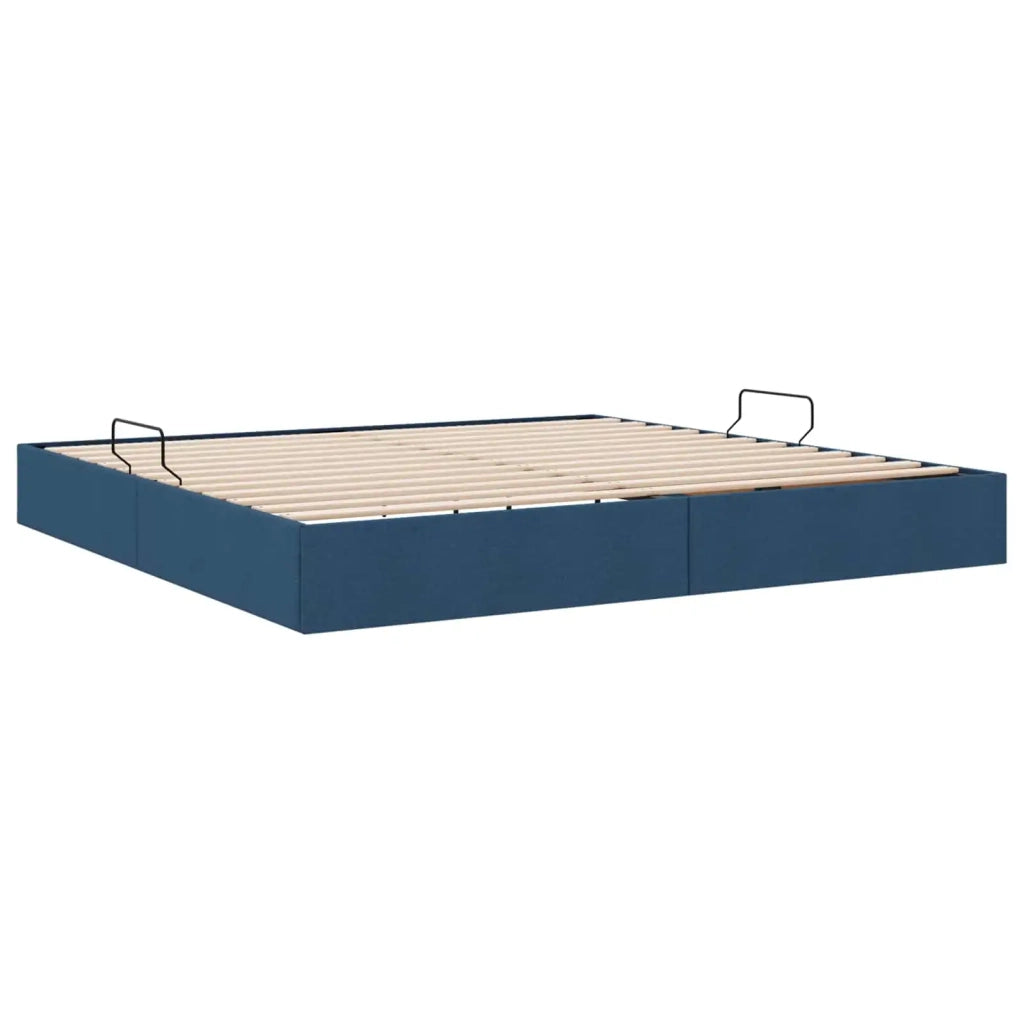 Letto ottomano con archiviazione Blu 200 x 200 cm Tessuto 3442849