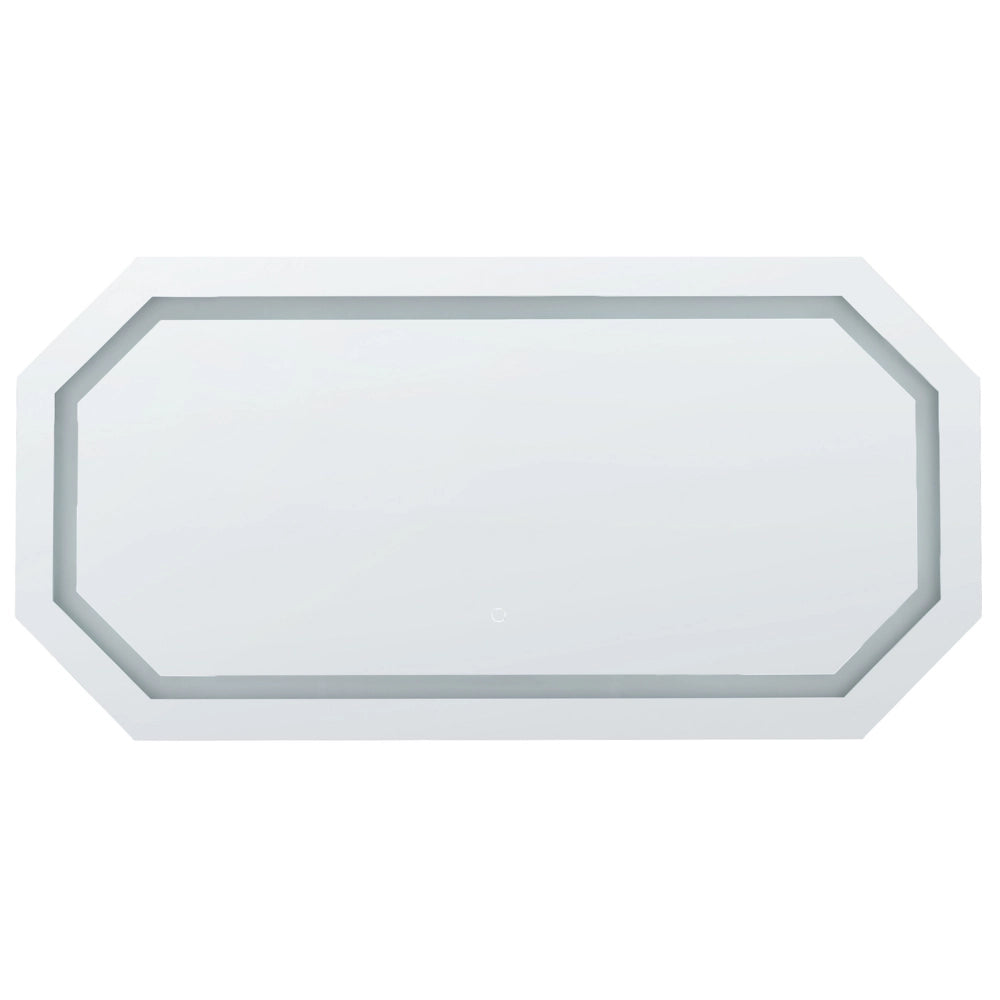 Specchio da muro ottagonale con LED 120 x 60 cm stile moderno contemporaneo bagno illuminazione