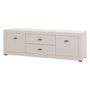 Nalles, Mobile Porta tv 2 Cassetti, 166.5x41.5x53.5h cm Bianco Crema